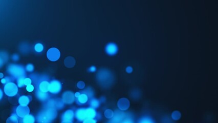 Poster - Blue bokeh particles. Computer generated 3d render