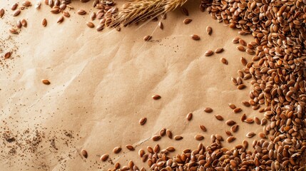 Wall Mural - Flax Seeds with Empty Space
