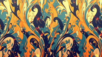 Poster - explore this vibrant and abstract pattern perfect for backgrounds this ornate backdrop is ideal for 
