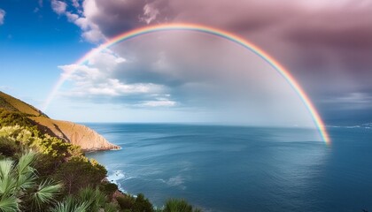 Wall Mural - rainbow over the sea