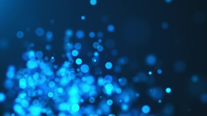 Poster - Blue bokeh particles. Computer generated 3d render
