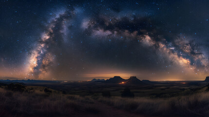 Wall Mural - A beautiful night sky with a large milky way