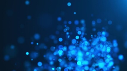 Poster - Blue bokeh particles. Computer generated 3d render