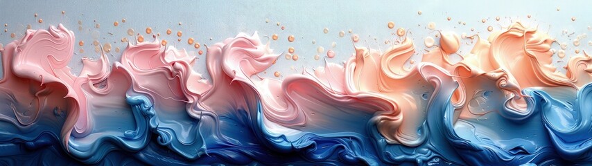 Wall Mural - Abstract Liquid Art in blue, and pink collide. Best for glowing abstract backgrounds