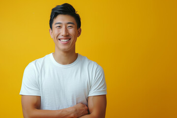 Young Man Smiling in White Shirt