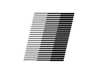 Aufkleber - Letter I Logo with Abstract Line Pattern Isolated On White Background