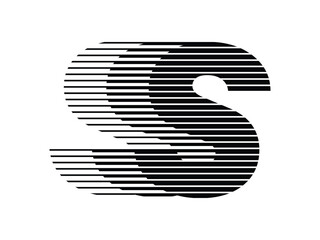 Aufkleber - Letter S Logo with Abstract Line Pattern Isolated On White Background