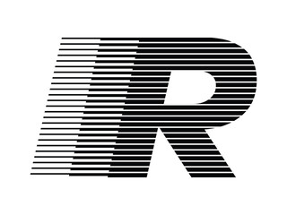 Aufkleber - letter r logo with abstract line pattern