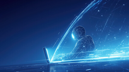 Anonymous hacker in a digital and virtual setting