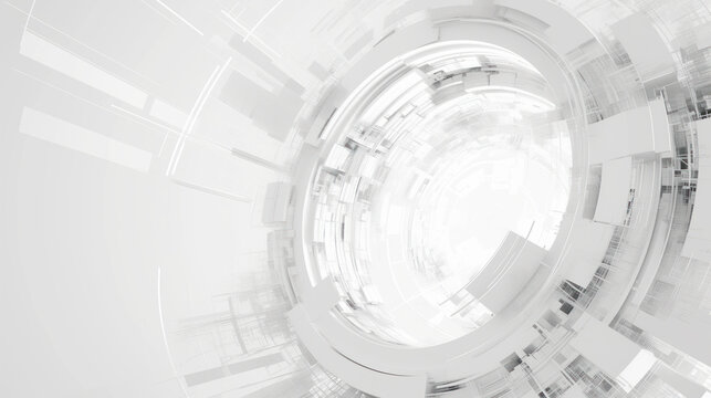 Light white background with modern digital elements, collider. Concept of technology, modern communication, science, technology, internet, future