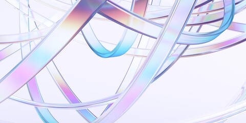 Poster - Abstract background with rounded lines, 3d render