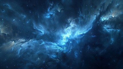 panoramic space scene: stars, nebulae, and galaxies