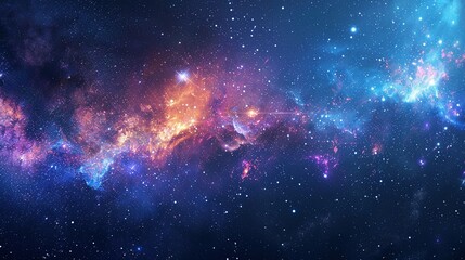 Starry Universe Panorama: Galaxies and Nebulae in Space