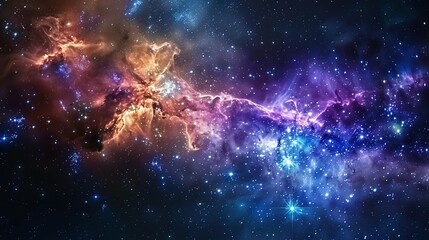 Space Panorama: Stars, Nebulae, and Galaxies