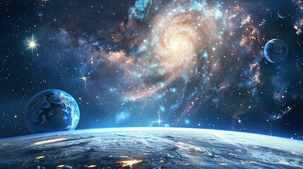 Space Panorama: Stars, Nebulae, and Galaxies