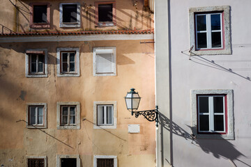 Old building facade in Lisbon, Portugal