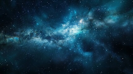Star-Filled Space Panorama: Universe with Galaxies and Nebulae