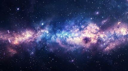 Wall Mural - Galaxy and Stars: Panoramic Space Scene