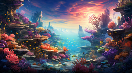 coral reef in the sea coral reef and fishes coral reef in aquarium