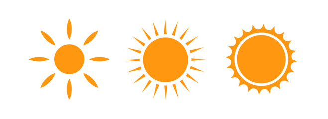 Sticker - Collection of sun stars for use in as logo or weather icon.