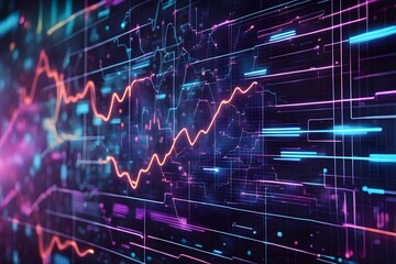 Poster - A colorful graph with a red line that is going up