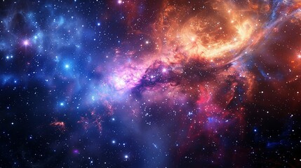 Star-Filled Universe with Nebulae and Galaxies