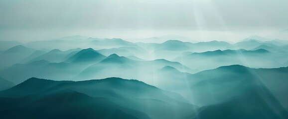 Poster - Abstract Mountainous Landscape With Surreal Light, Background