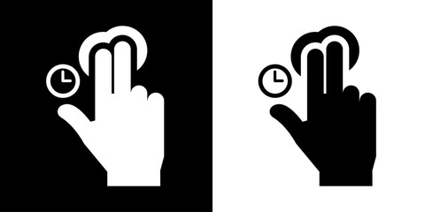 Wall Mural - Finger gesture icon. Finger touch icon. Black icon. Click. Finger. 
