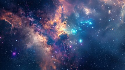Galaxy with Nebula and Stars: Outer Space Background