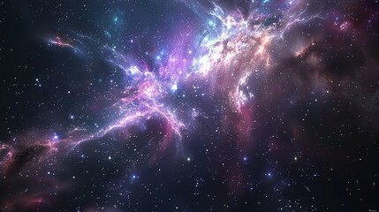 nebula and stars in a galaxy: space background