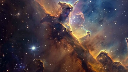 Outer Space Scene: Galaxy with Nebula and Stars