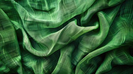 Wall Mural - Detailed texture background of fabric cloth in green