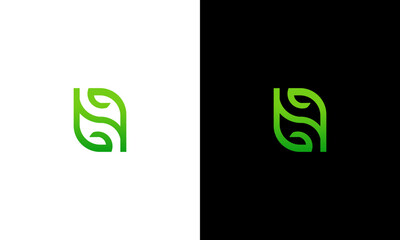 Wall Mural - letter n leaf abstract monogram logo design vector