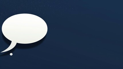 Wall Mural - a blue background with a white speech bubble