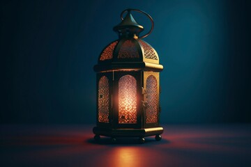 Feast of sacrifice, one of the two main Muslim holidays Eid al-Adha, religious traditional light culture arabic musulman spirituality, banner copy space background lamp.