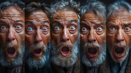 Wall Mural - a man with a beard and a surprised look on his face
