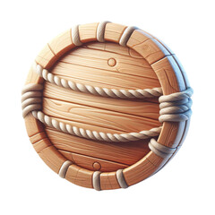 Fototapete - Round circular wooden rope text base 3d 2d element for composition