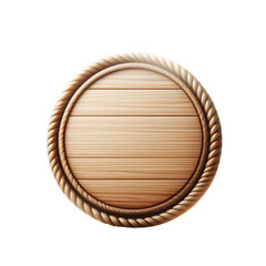 Fototapete - Round circular wooden rope text base 3d 2d element for composition