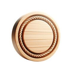 Fototapete - Round circular wooden rope text base 3d 2d element for composition
