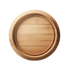 Fototapete - Round circular wooden rope text base 3d 2d element for composition