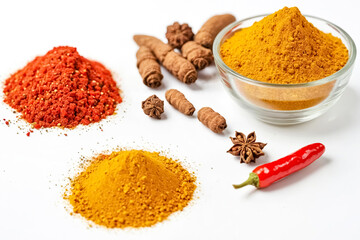 Canvas Print - Aromatic spices on a white background