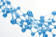 © Rysak - Abstract molecule model with blue spheres and white background