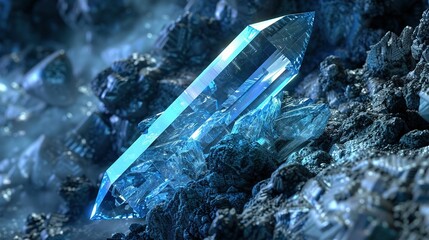 Wall Mural - Crystal blue 3d texture UHD wallpaper