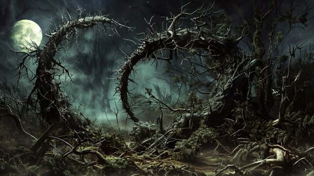 forest dark fantasy art UHD wallpaper