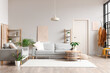 © Pixel-Shot - Interior of stylish modern living room with grey sofas and houseplants