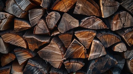 Firewood logs that are chopped dried and neatly stacked