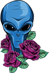 Poster - Alien head. vector illustration design of extraterrestrial humanoid