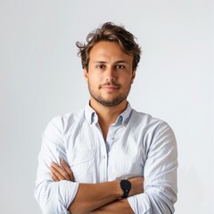 Poster - Portrait of a successful businessman on a white background