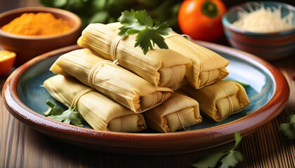 Wall Mural - Traditional Mexican food tamales