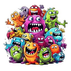 Wall Mural - Art illustration doodle monster colorfull 